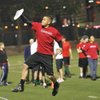 Anthony Carvalho, a member of the UNLV Red Storm frisbee team, catches a pass during team practice at the UNLV practice fields.