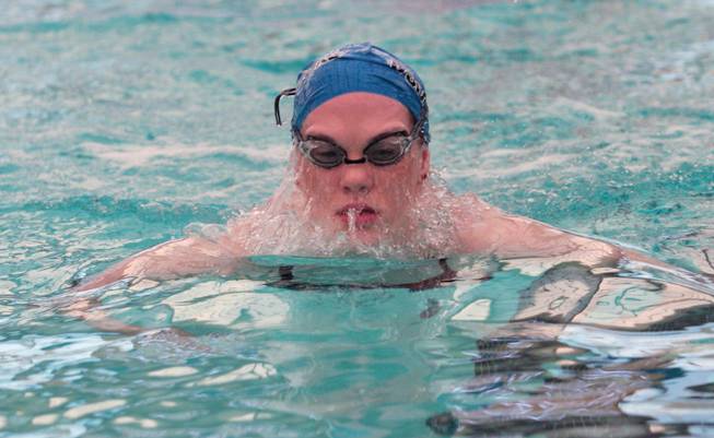 Green Valley High School senior swimmer Addie Oswald practices at the Whitney Ranch indoor pool. 