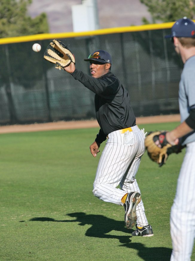 CSN freshman Marvin Campbell practices at CSN's Morse Stadium in Henderson.
