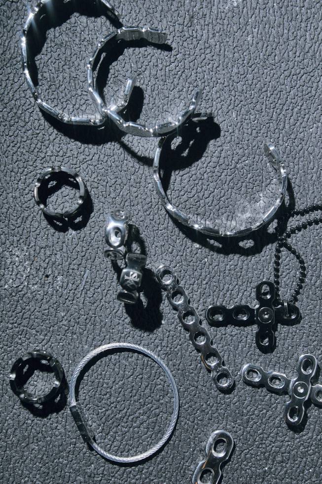 Skeletal Metal's line of jewelry is made from reconstructive plates used in orthopedic surgery.