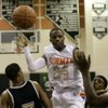 John Loyd throws a no look pass as Bishop Gorman and Cheyenne faced off in the Sunset Regional semifinals at Palo Verde High School in Las Vegas Thursday night.  Bishop Gorman pulled out a victory over Cheyenne 70-68.
