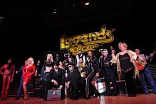 After taking a final cast picture, celebrity impersonators in Legends in Concert parade from Imperial Palace, where the show has resided for 25 years, to its new home at neighboring Las Vegas Strip casino, Harrahs, on Monday, Feb. 23, 2009.