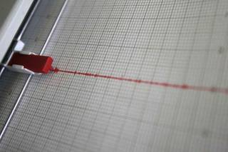 Seismograph activity is seen on the Richter scale at the Lily Fong Geosciences building at UNLV. A 3.0 magnitude earthquake shook an area north of Las Vegas on Friday. 