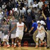 Bishop Gorman's bench erupts after defeating the Palo Verde Panthers in the 4A state championship game at the Orleans Arena on Friday night.