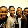 Young Simba's Duane Ervin, left,  and Elijah Johnson, center, along with Young Nala's Ruby Crawford, far right, and Jade Nelson, middle. They will perform in the new Las Vegas production of The Lion King, which opens with a preview performance May 5, 2009, at the Mandalay Bay Theatre. The 80-member cast and crew began preparing for the show Monday, March 9, 2009, at the rehearsal hall in a fittingly named place --  the Safari Business Park, 7850 Dean Martin Dr. 