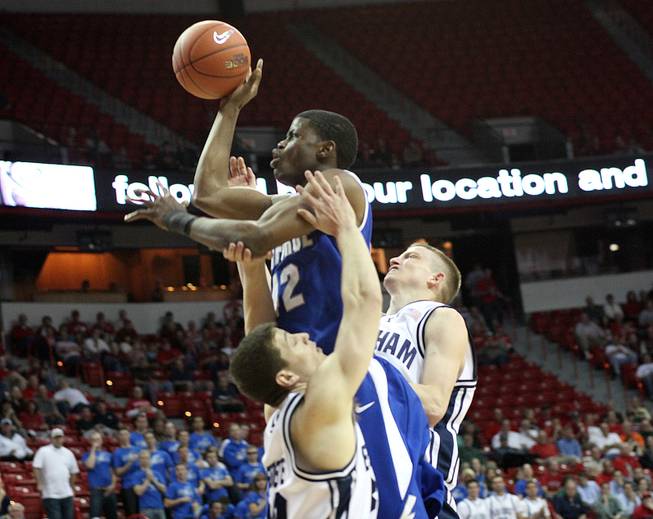 Air Force takes on BYU on Thursday in the Mountain West Conference tournament at the Thomas & Mack Center. 