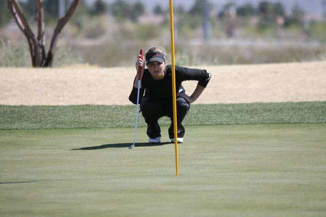 UNLV sophomore Therese Koelbaek during the UNlV Spring Invitational at the Boulder Creek Golf Course in Boulder City on Tuesday.