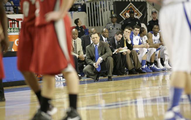 Kentucky head coach Billy Gillispie watches the action as UNLV takes on the Kentucky Wildcats in Lexington, Ky., Tuesday night in the first round of the NIT. 
