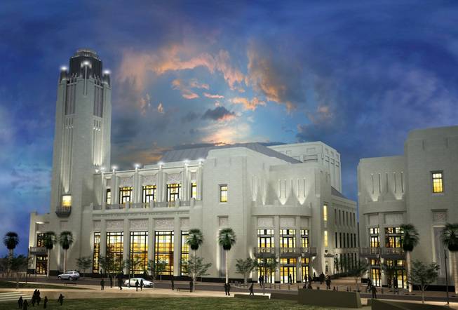 This is an artist's rendering of the Smith Center for the Performing Arts, which is expected to be the "anchor tenant" of the Union Park development, a city official says. 