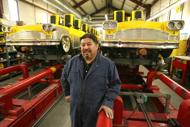 New York-New York's diversity champion and Manhattan Express roller coaster mechanic Eddie Dasis poses at his warehouse.