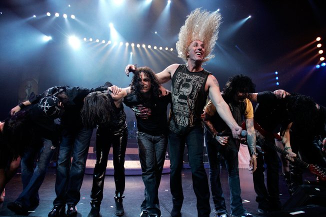 Performers, including Dee Snider of Twisted Sister, center, take a bow together after a performance of "Monster Circus" at the Hilton Theatre inside the Las Vegas Hilton Thursday, March 26, 2009. 