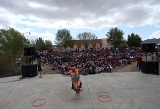 Tyrese Jensen, of the Navajo/Maricopa tribe performs Friday as the Clark County Museum hosts the 20th Annual Native American Arts Festival. The festival kicked off today and will run through Sunday.