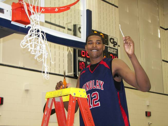 Tristan Thompson, a junior power forward who transferred to Findlay Prep from St. Benedict's in New Jersey in February, holds a piece of the net that he had just cut after helping the Pilots beat Oak Hill, 74-66, in the championship game of the ESPN RISE National High School Invitational. Thompson had 12 points and a team-best 11 rebounds.