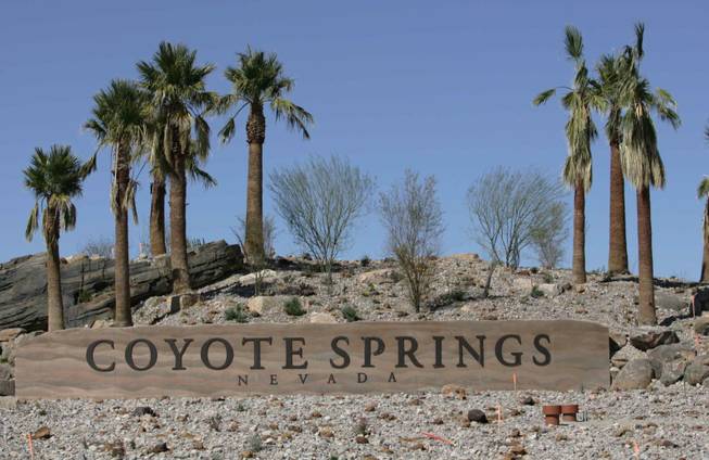 Coyote Springs is a planned city in Lincoln and Clark counties near the junction of U.S. Highway 93 and State Highway 168, about 50 miles north of Las Vegas.