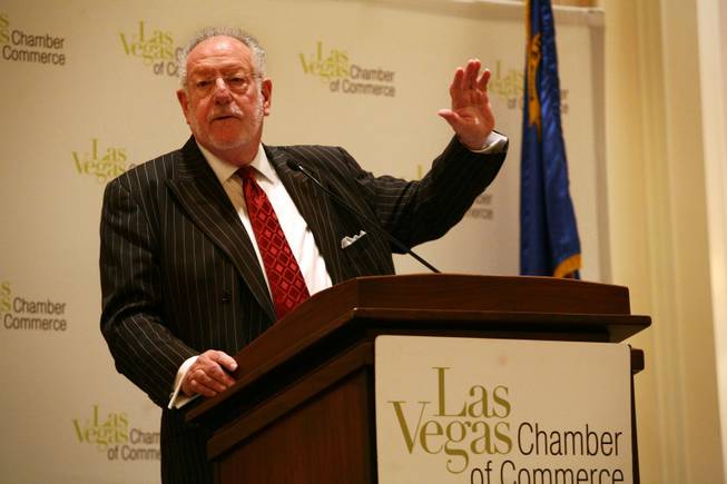 Mayor Oscar Goodman speaks to members of the Las Vegas Chamber of Commerce during a luncheon held at the Four Seasons Hotel in Las Vegas on Wednesday, April 22, 2009. 