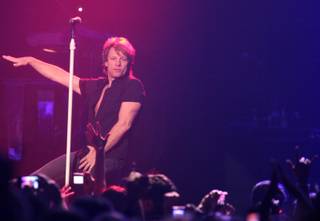 Jon Bon Jovi suffered no shortage of iconic rock star poses during his April 24 performance at the Joint. 