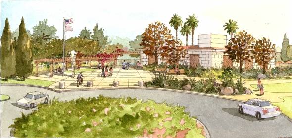 An artists' rendering of the planned Craig Ranch Regional Park in North Las Vegas. The park will have trails, a 3.5-acre children's play area, a dog park, picnic grounds with shade structures and water features.