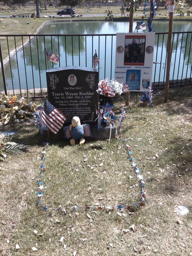 The grave of Travis Koehler has been decorated in recognition of Workers Memorial Day. His mother, Debi Fergen, has increased her involvement with United Support, a support and advocacy group for family members of workers killed on the job.