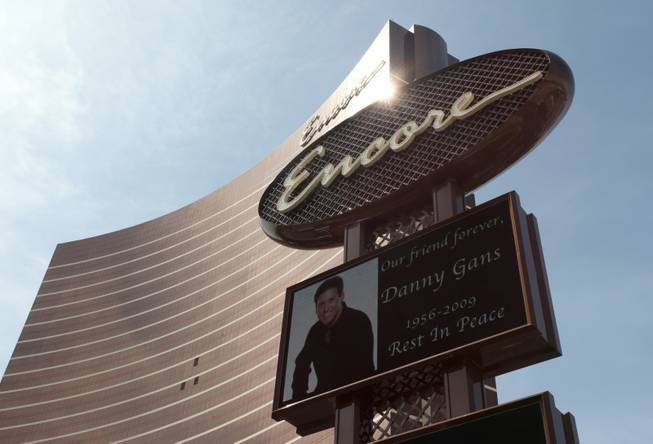 The sign outside the Encore on Friday carried a message in remembrance of Danny Gans. 
