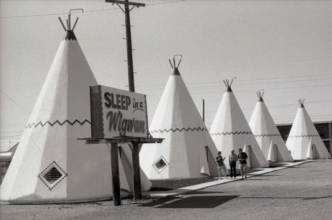 The Wigwam Motel in Holbrook, Ariz., is among the black and white photographs Wayne Kodey took from 1988 to last week on Route 66. 
