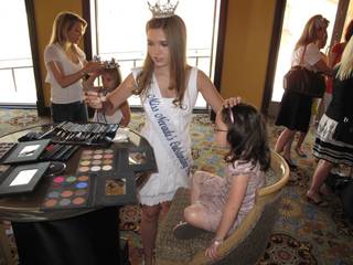 Alexis Hilts Miss Nevada's Outstanding Teen 2008 (left) does Isabella Piechota's makeup (right) 