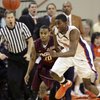 Clemson's Demontez Stitt (2) forces the turnover from Virginia Tech's Hank Thorns (10) during the fi