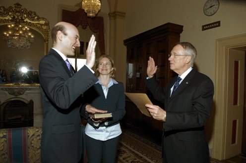 Sen. Harry Reid swears in Gregory B. Jaczko as a commissioner of the Nuclear Regulatory Commission. 