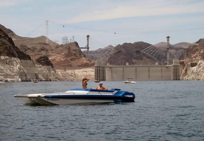 Boaters on Lake Mead enjoy Friday's the scenery before the Memorial Day weekend rush.