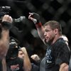 Matt Hughes celebrates winning his welterweight bout against Matt Serra at UFC 98 at the MGM Grand Garden Arena on May 23, 2009. Hughes scored a unanimous decision victory in his long awaited showdown with Serra.