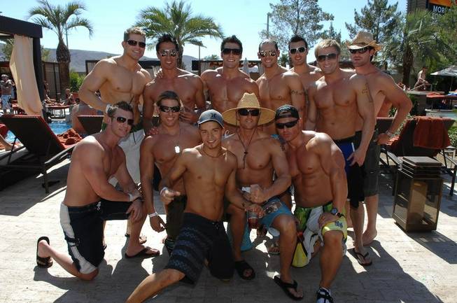 The men of Chippendales, who occasionally work out and tan, soak up the sun at Daydream's pool party at M Resort.