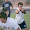 Boulder City quarterback Ryan Washburn leads offensive drills during a recent practice.