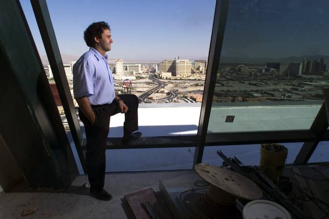 George Maloof, president of the Palms hotel-casino, looks out from the top of the Palms tower Monday, September 17, 2001.