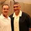 UNLV head coach Lon Kruger poses with Kansas State head coach Frank Martin on Sunday night at the Hardwood Suite at the Palms in Las Vegas. 