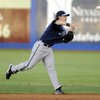 Portland Beavers infielder Sean Kazmar, a former Las Vegas High and College of Southern Nevada star, fires the ball to first base for an out during the first inning against the Las Vegas 51's at Cashman Field on Tuesday night.