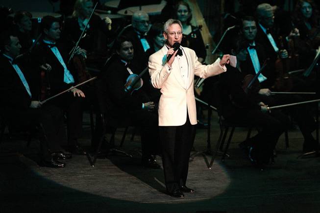 
Music Director David Itkin addresses the audience before the Las Vegas Philharmonic's pops concert in March. Itkin has appealed for help from audiences during performances, and even made calls to subscribers asking them to renew.