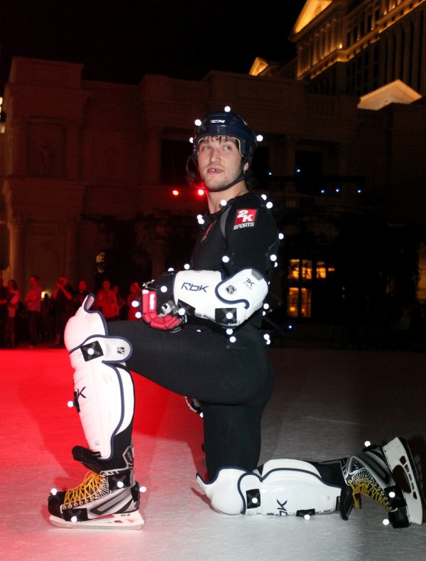 Alex Ovechkin suited up for a motion capture session as courtsey the Las Vegas Sun