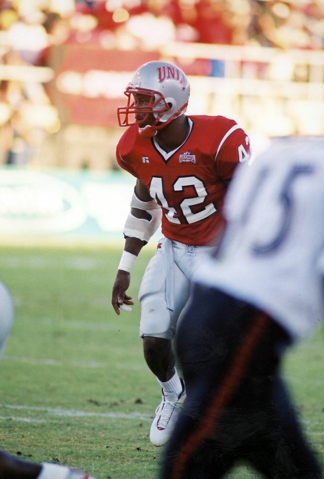 Sam Brandon, a former Rebel who played 6 seasons with the Denver Broncos, returned to campus last week to help coach at Mike Sanford's team camp.