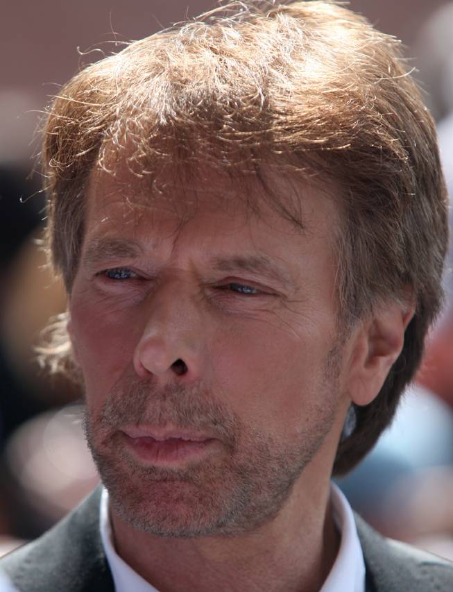 Producer Jerry Bruckheimer answers questions on the red carpet outside the Palms on Thursday, June 18, 2009, before the NHL Awards.