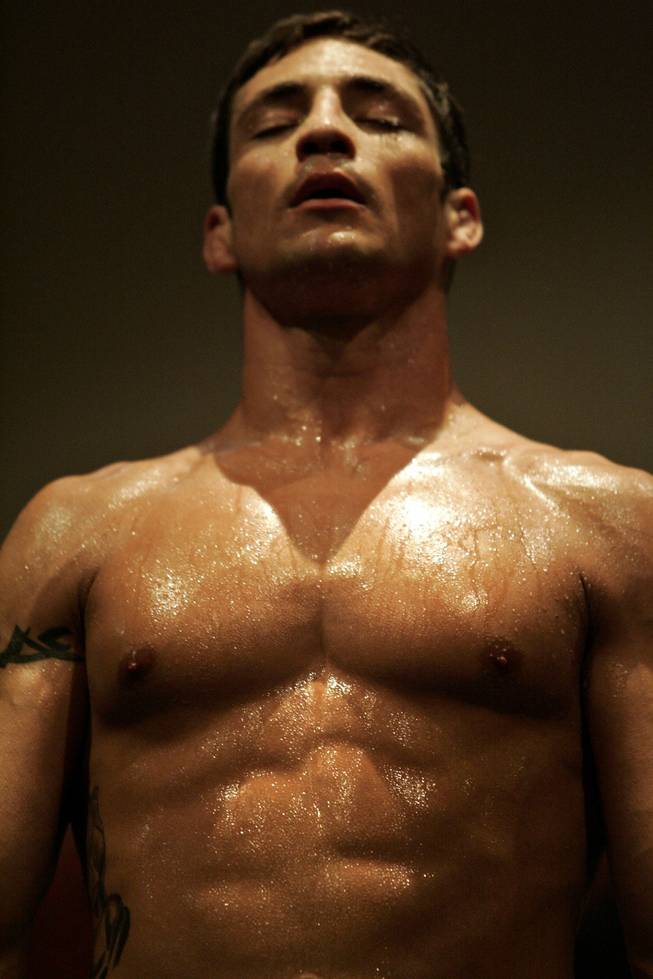 Diego Sanchez works out in a ballroom at the Palms on Thursday, June 18, 2009.
