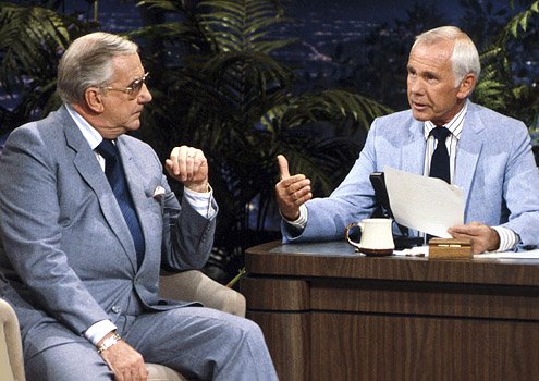 Ed McMahon and Johnny Carson on NBC's <em>The Tonight Show With Johnny Carson</em>.