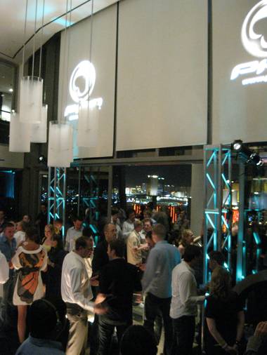 PKR.com hosted a party for its European and Canadian online poker playing customers on July 1. The event featured several open bars, a DJ, and dancing with some hired would-be bunnies in the Hugh Hefner sky villa at the Palms.