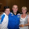 Fourteen-time darts world champion Phil Taylor with his son, Chris, and wife, Yvonne, at his side Saturday afternoon at the Las Vegas Desert Classic at Mandalay Bay.