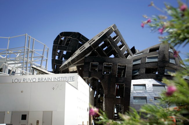 Construction continues in July on the Frank Gehry-designed building that will house the Cleveland Clinic Lou Ruvo Center for Brain Health in Las Vegas. 