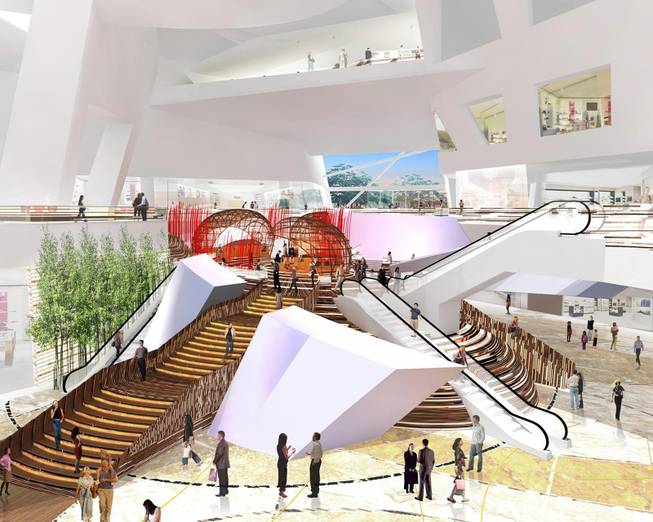 High-end retail: A rendering shows the interior of Crystals, the retail component of CityCenter.
