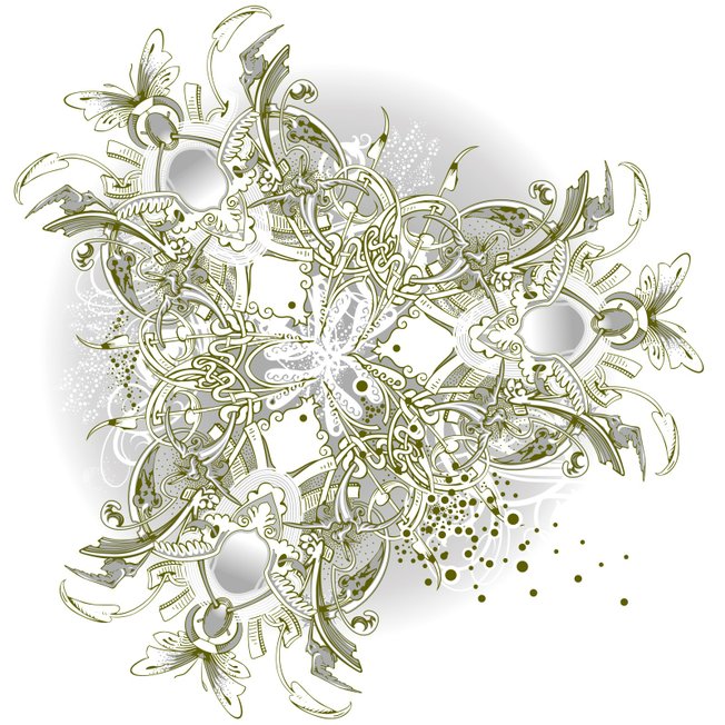 Screen print by Helga Watkins, "Pollinating Crystal."