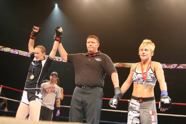 Kate McGray won a unanimous decision over Gabriella Lakoczky in the 120 pound weight class. 