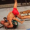 Georges St. Pierre controls Thiago Alves on the ground during their welterweight title fight at UFC 100 Saturday night at Mandalay Bay.  Pierre won by decision to retain his title.