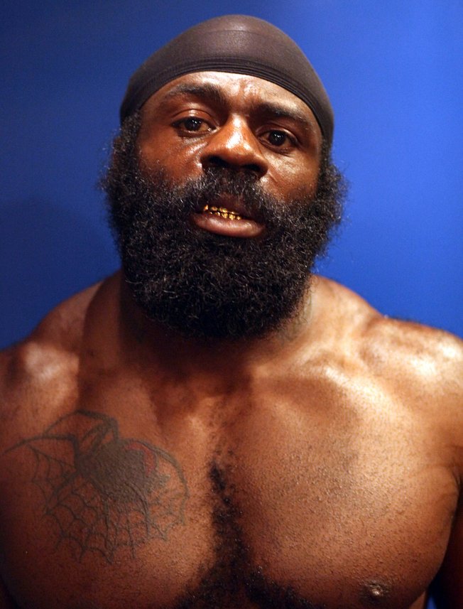 Kimbo Slice, aka Kevin Ferguson, poses for a portrait at "The Ultimate Fighter" media day in June.