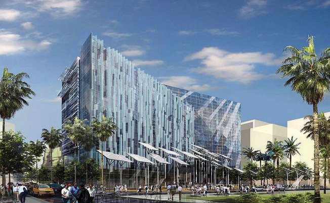 Artist's rendering of Las Vegas city hall project. Las Vegas plans to build a 303,000-square-foot city hall at First Street and Clark Avenue.
