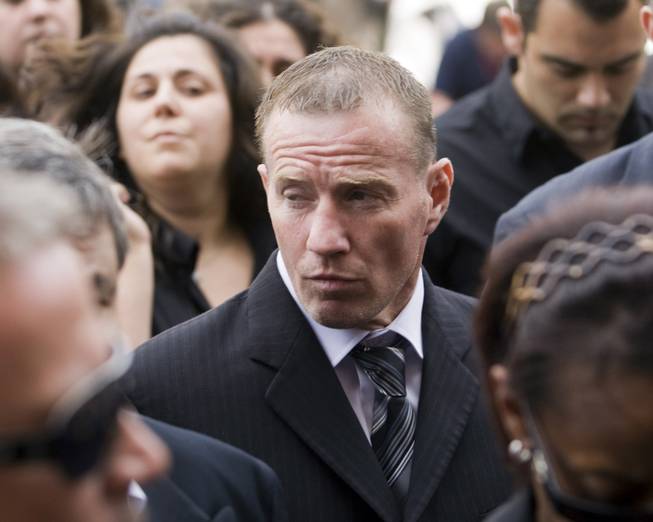 Boxer Micky Ward, who fought three historic fights with Arturo Gatti, arrives for a funeral service for the former world champion boxer in Montreal Monday, July 20, 2009.